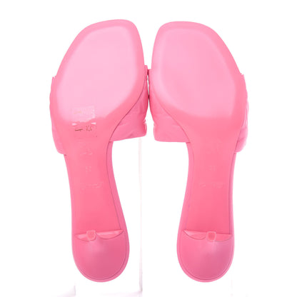 Louis Vuitton Lambskin Embossed Monogram Revival Mid Heel Mules 39 Rose Pop 6 of 11