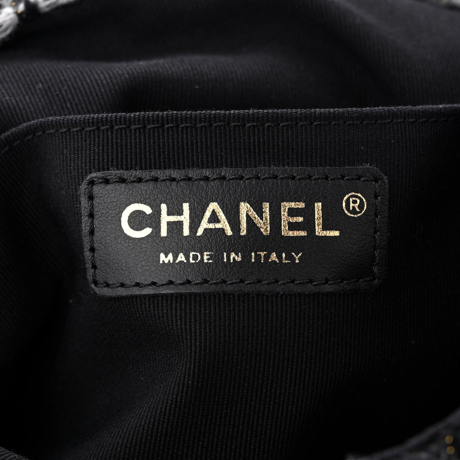 Chanel Wool Tweed Elegant Backpack Black Grey 6 of 13