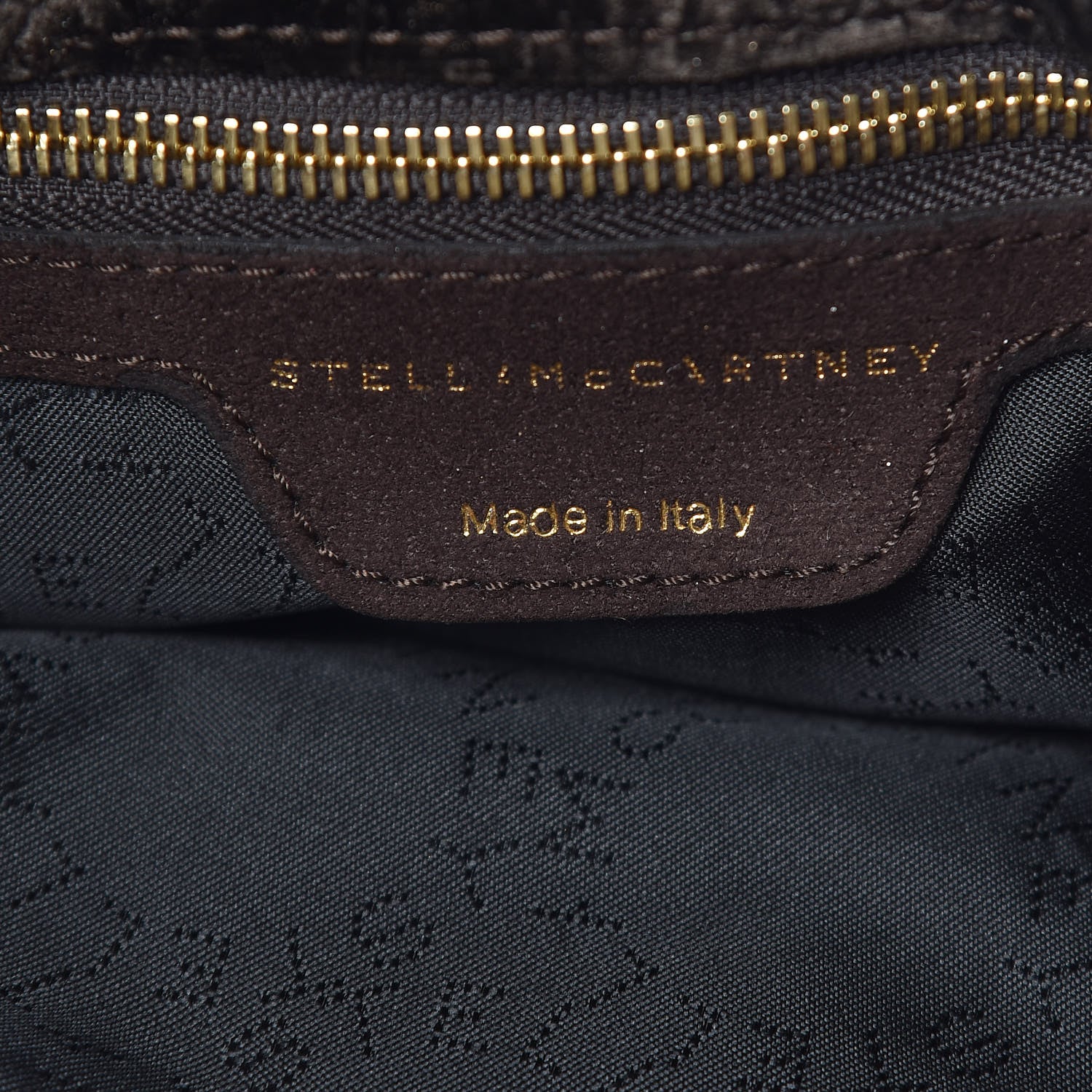 Stella McCartney Metallic Snake Embossed Velvet Falabella Fold Over Tote Brown 7 of 11