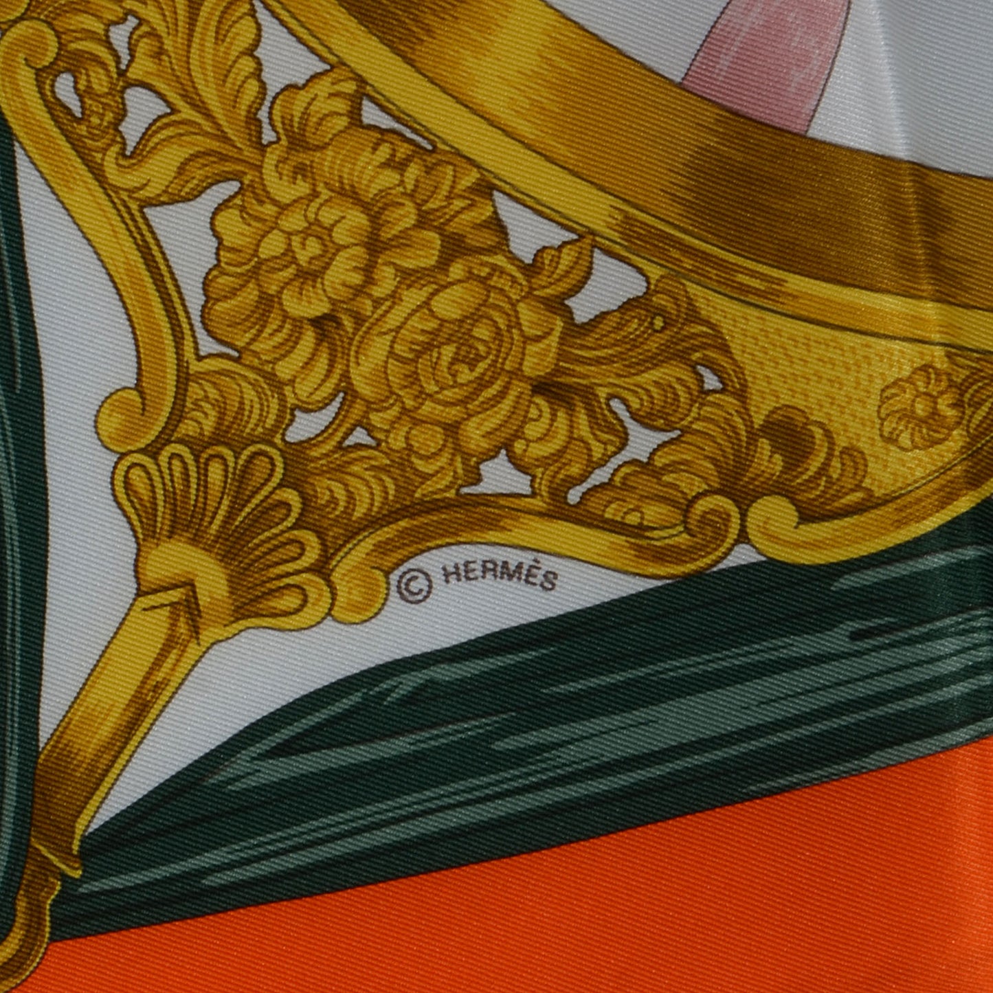 Silk Etriers Scarf 90 Orange