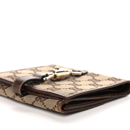 Gucci Monogram Piston Lock Compact Wallet Beige 13 of 14