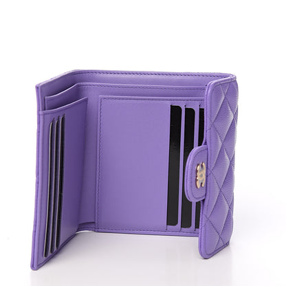 Chanel Caviar Quilted Flap Card Holder Wallet Purple 4 of 8
