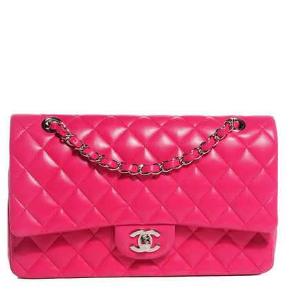 Chanel Lambskin Quilted Medium Double Flap Dark Pink 1 of 8