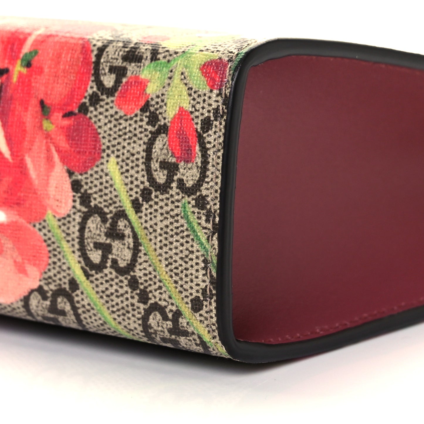 GG Supreme Monogram Blooms Large Cosmetic Case Beige Multicolor Dry Rose