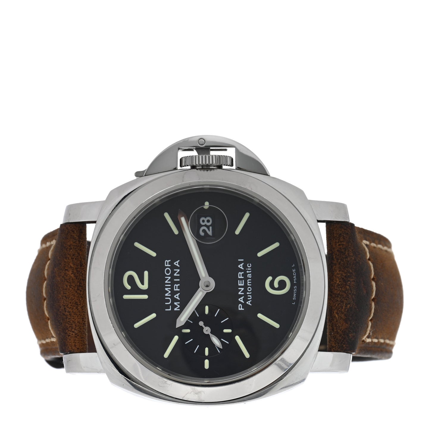 Stainless Steel Calfskin 43mm Luminor Marina Automatic Watch Black PAM00104