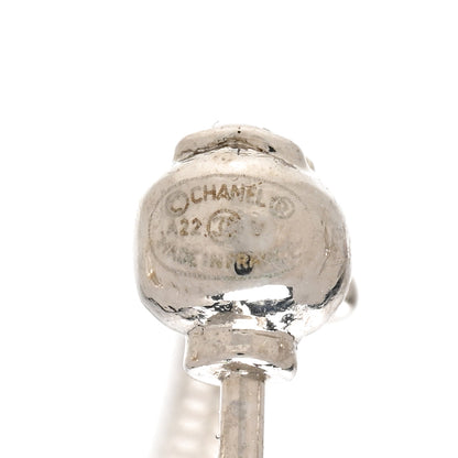 Chanel Baguette Crystal CC Drop Earrings Silver 4 of 5