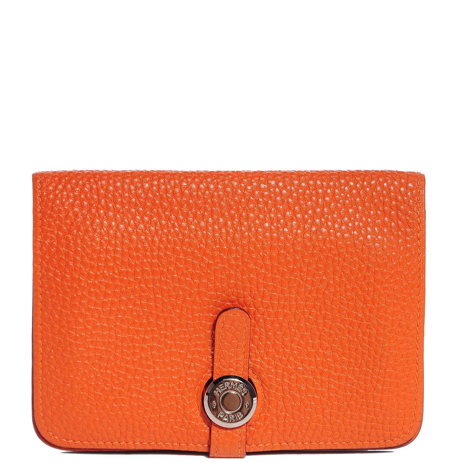 Hermes Togo Dogon Compact Wallet Orange 1 of 12