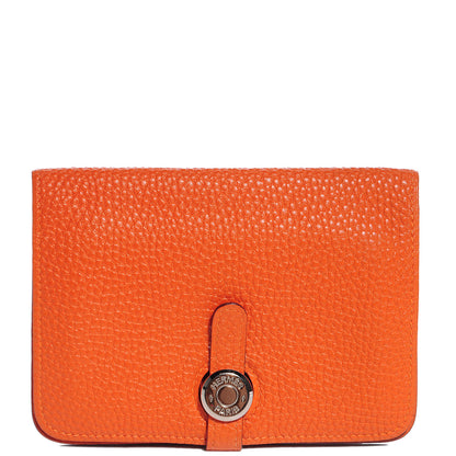 Hermes Togo Dogon Compact Wallet Orange 1 of 12