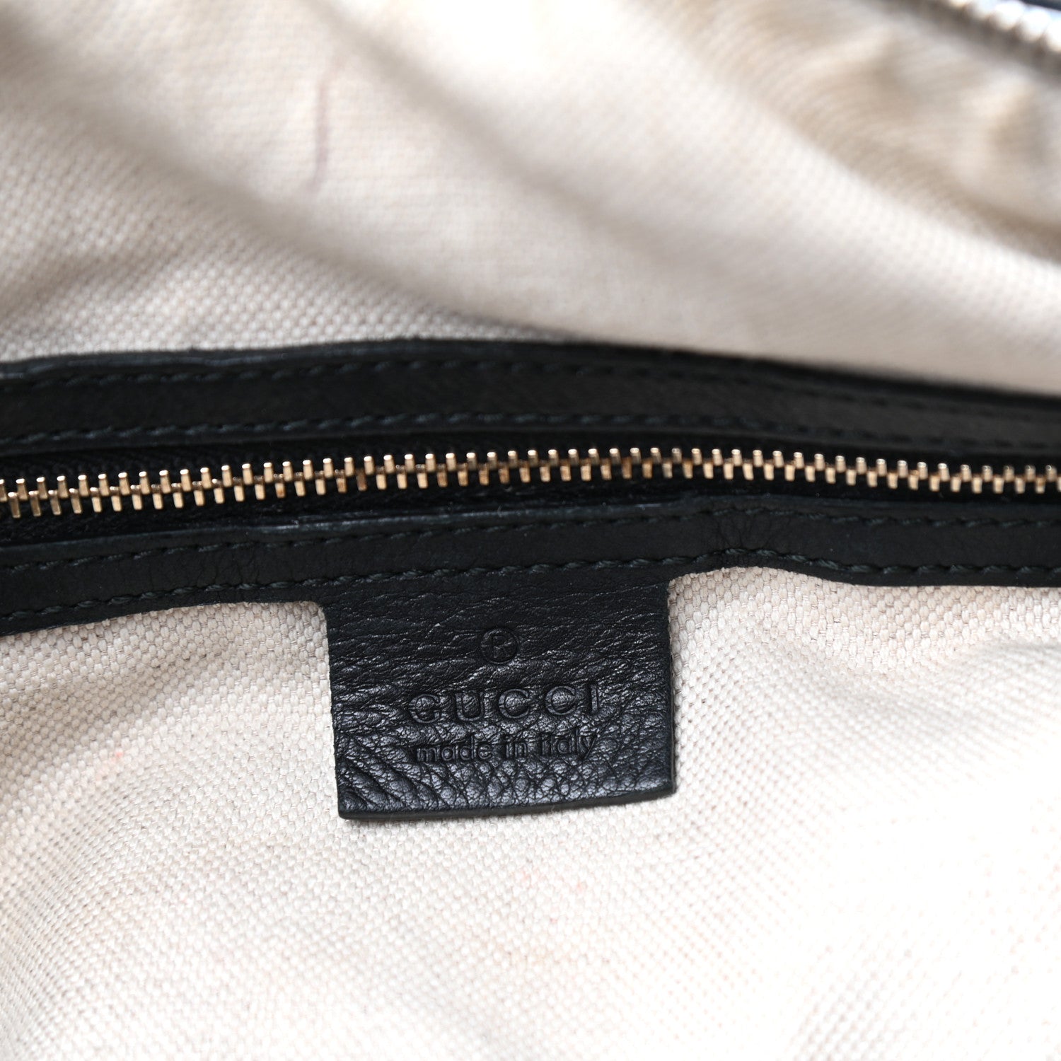 Gucci Calfskin Microguccissima Trim Medium Boston Black 6 of 12