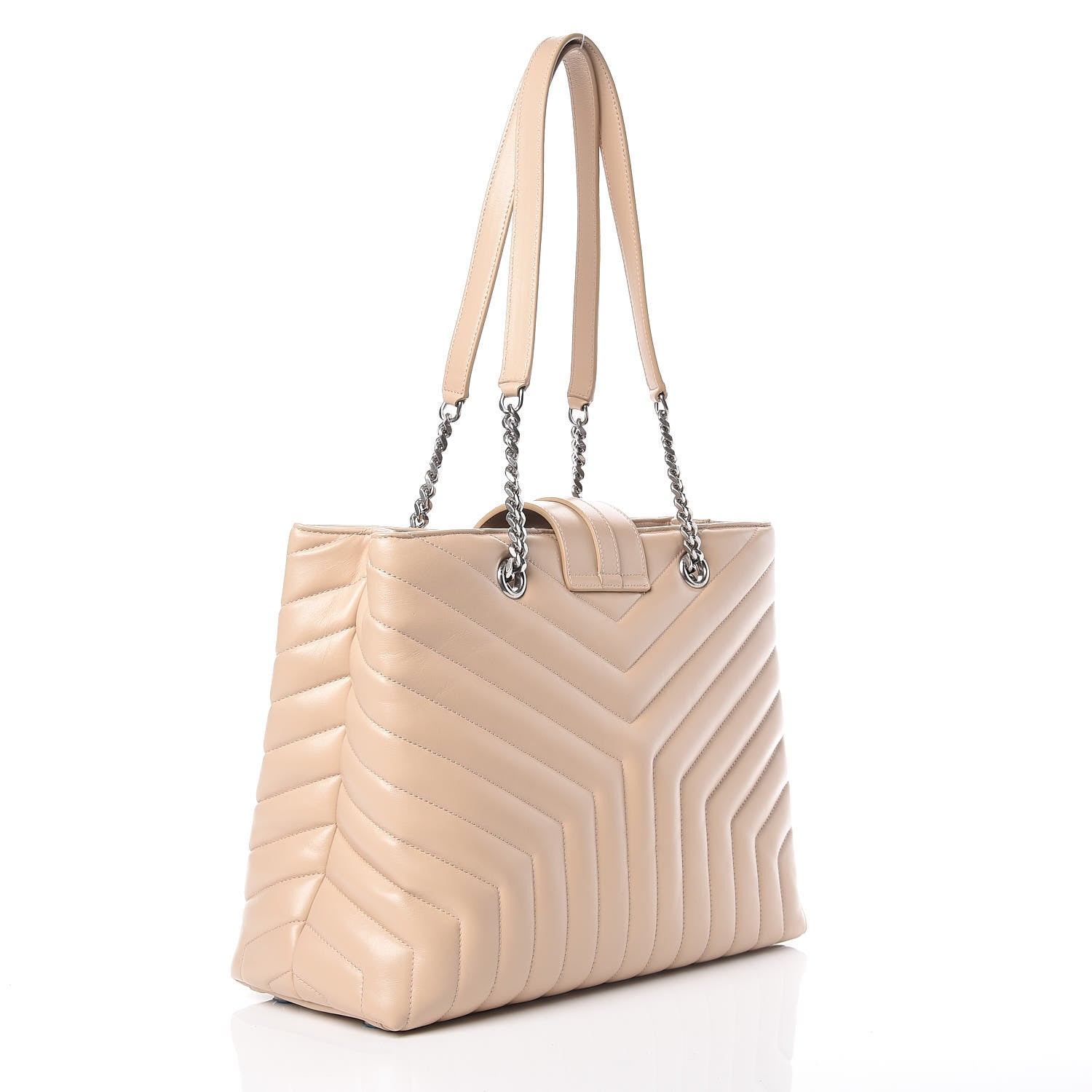 Saint Laurent Calfskin Y Quilted Monogram Large Loulou Shopper Nude Powder 3 of 10