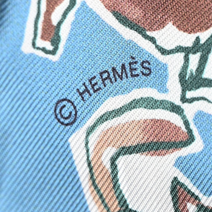 Hermes Silk Chevaux En Liberte Twilly Bleu Glacier Beige 3 of 4
