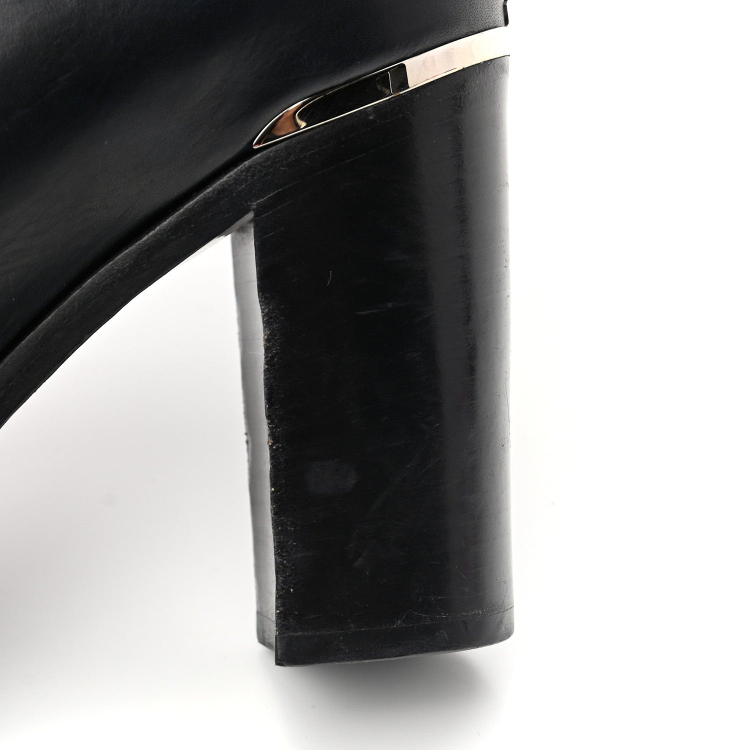 Chanel Calfskin CC Cap Toe Knee High Boots 37 Marine Fonce 8 of 11