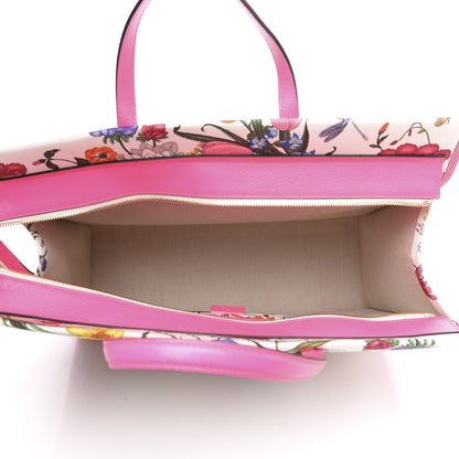 Gucci Canvas Large Flora Tote Pink Multicolor Fuchsia 5 of 9