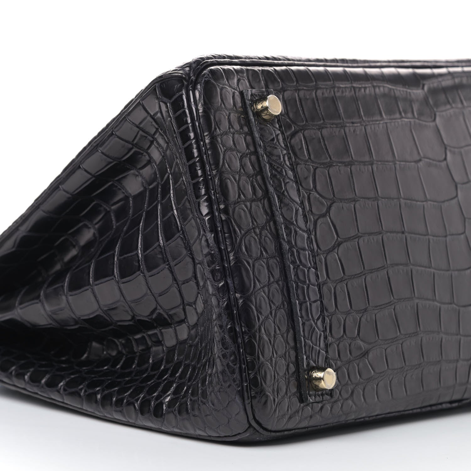 Hermes Matte Porosus Crocodile Birkin 35 Black 8 of 12