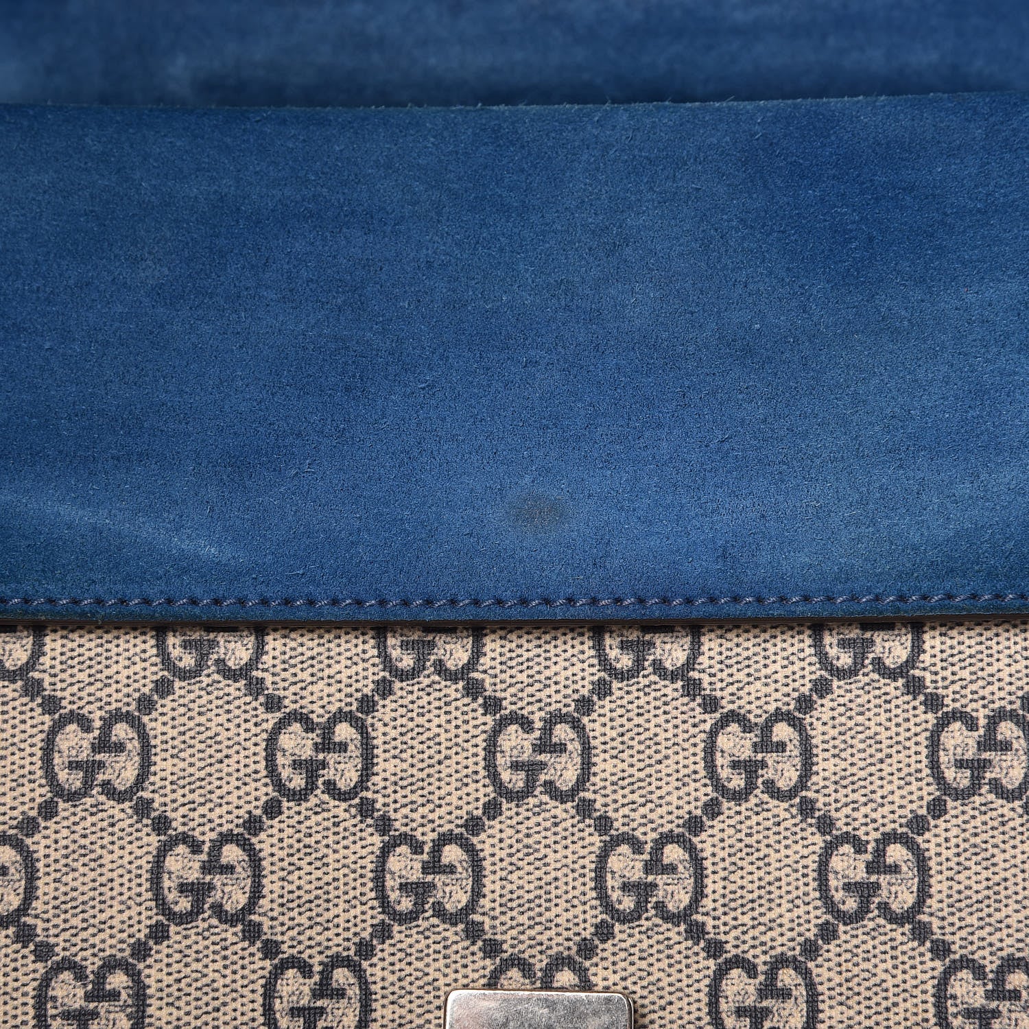 Gucci GG Supreme Monogram Blooms Small Dionysus Shoulder Bag Beige Navy Vintage Blue 9 of 9