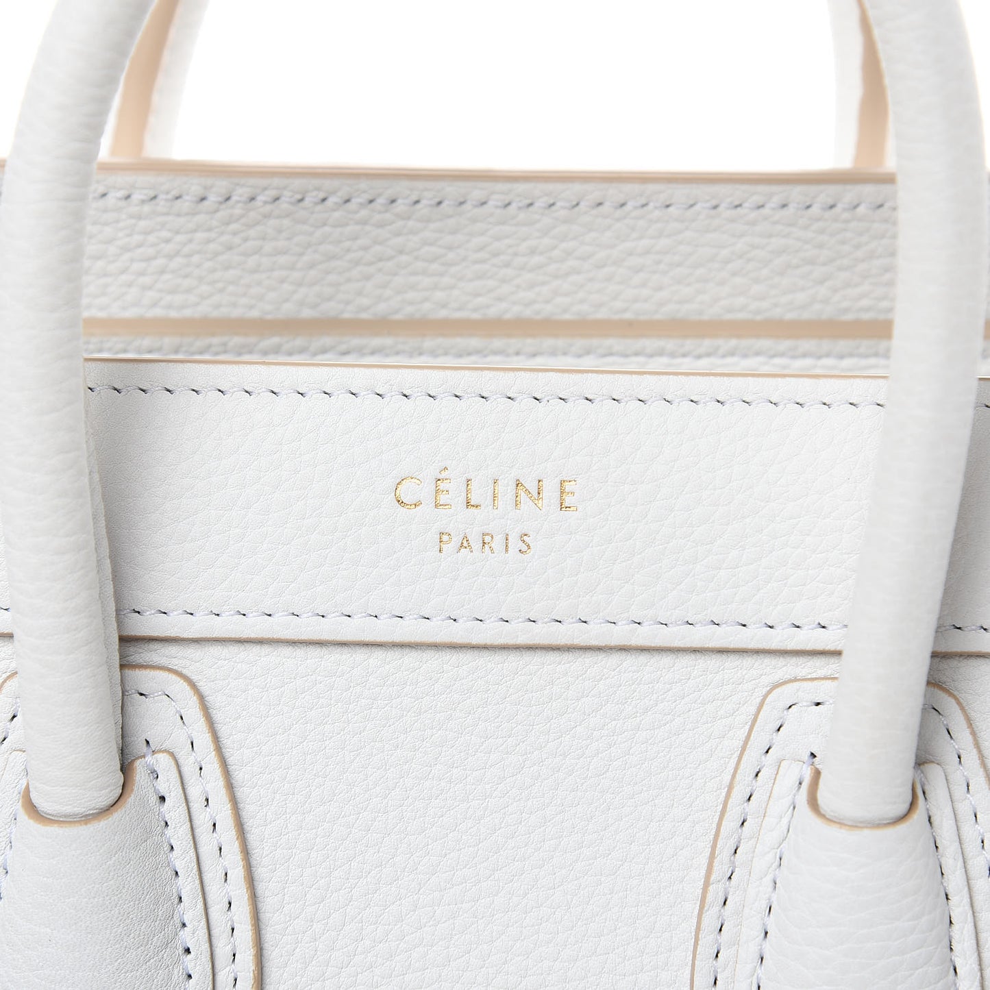 Drummed Calfskin Nano Luggage Optic White