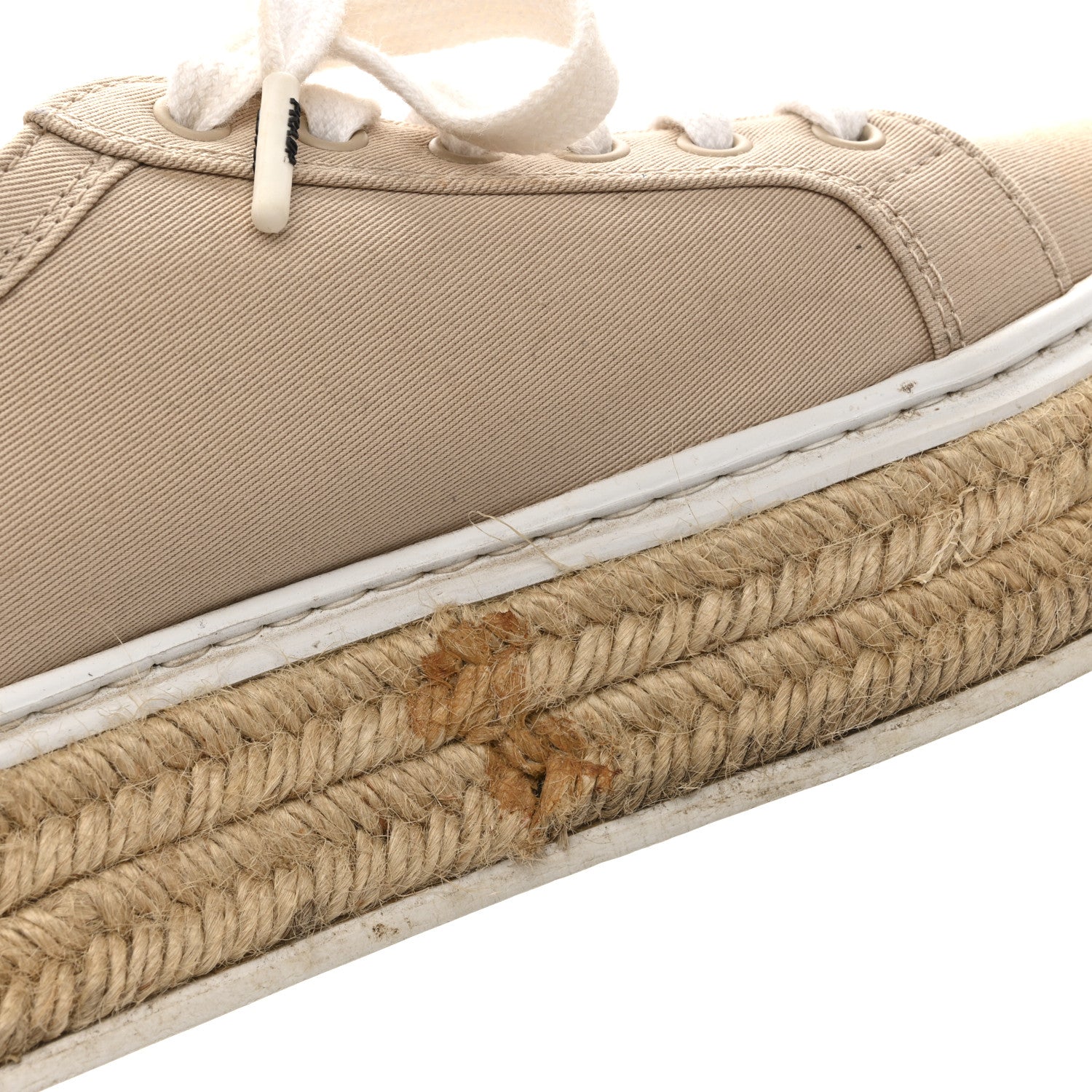 Prada Canvas Gabardine Espadrille 45mm Platform Sneakers 37.5 Corda 11 of 12