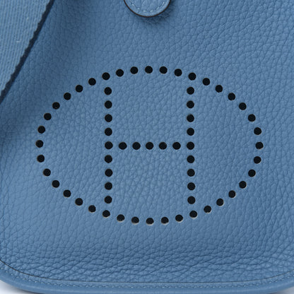 Hermes Taurillon Clemence Amazone Evelyne TPM Bleu Paradis Bleu Saphir 9 of 10