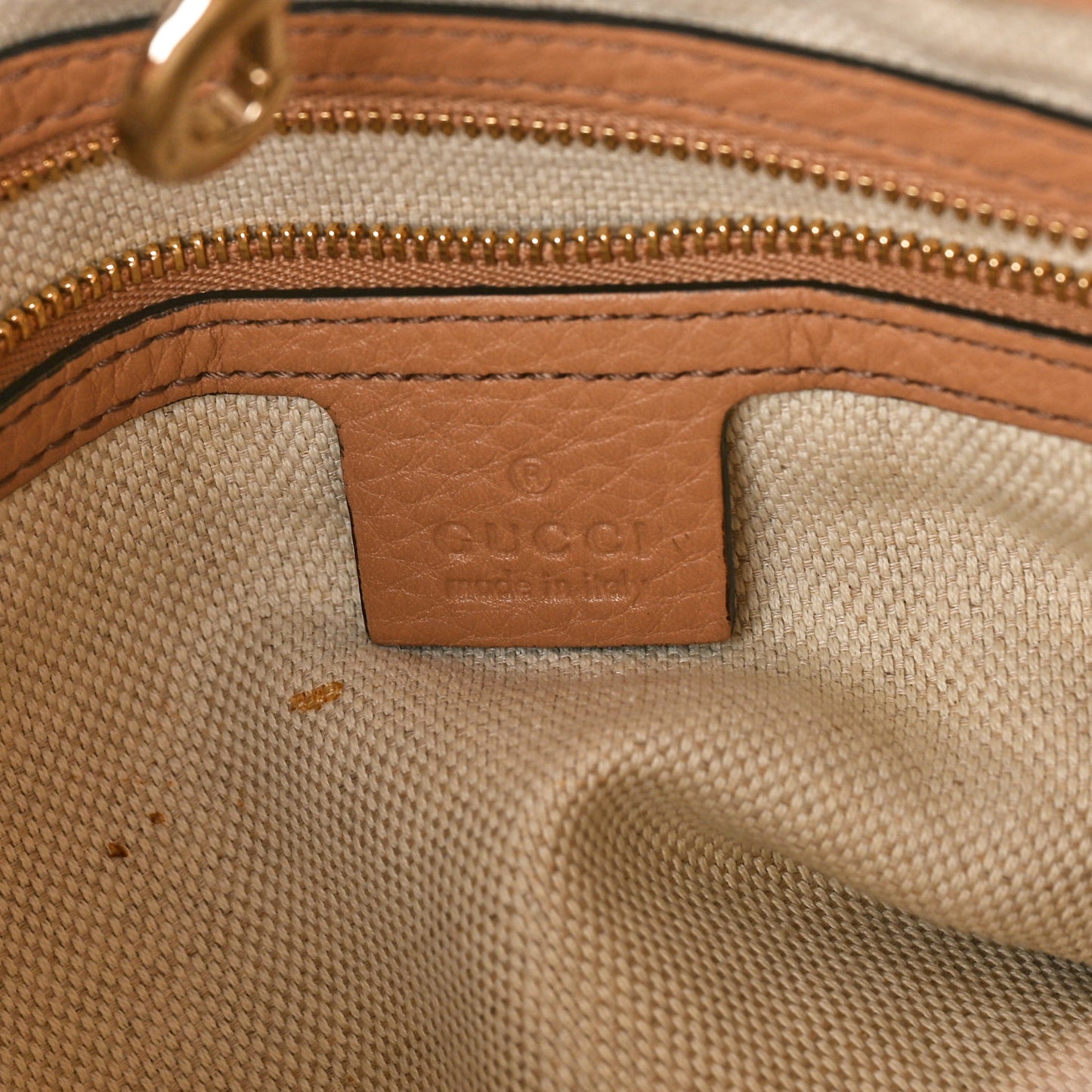 Pebbled Calfskin Medium Soho Chain Shoulder Bag Camelia