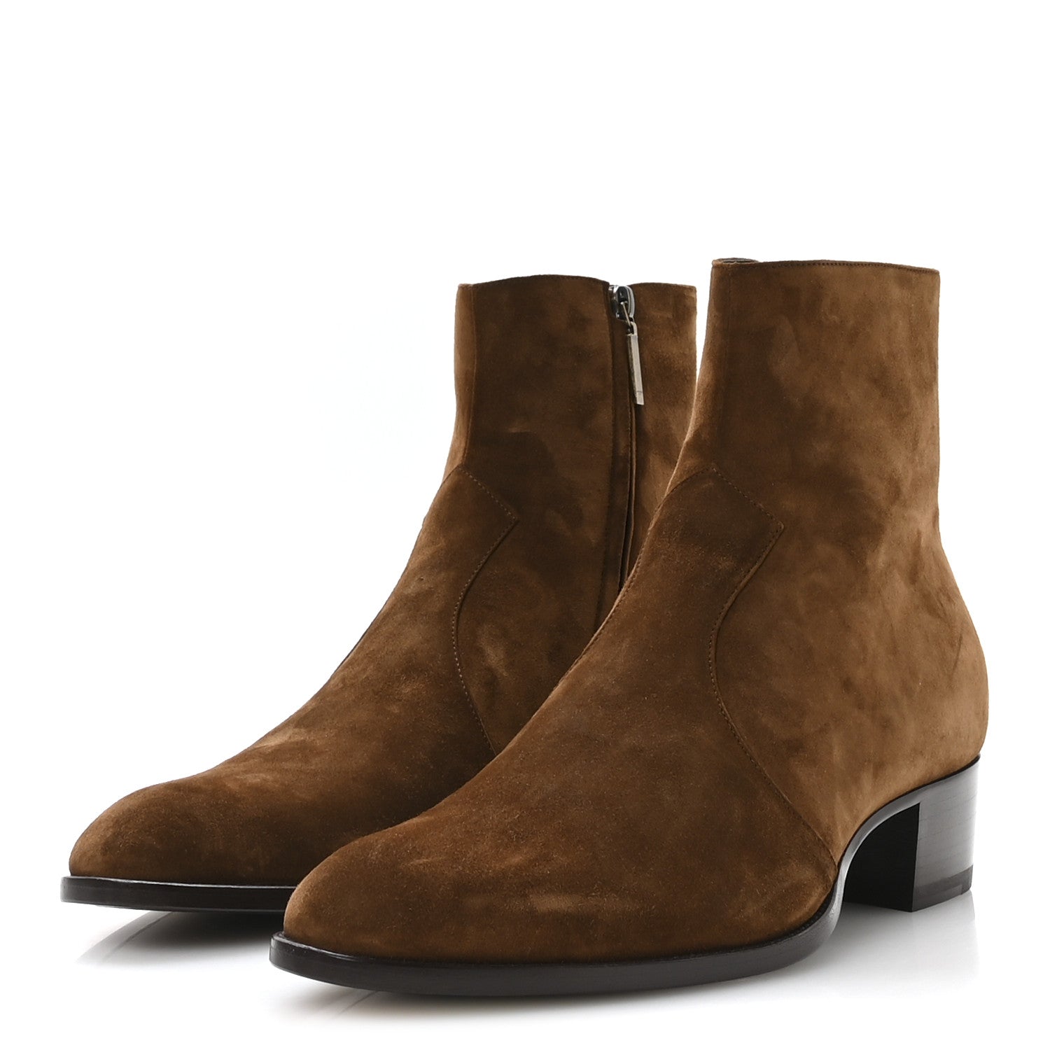 Saint Laurent Suede Calfskin Mens Wyatt 40 Zip Boots 45 Land 4 of 8
