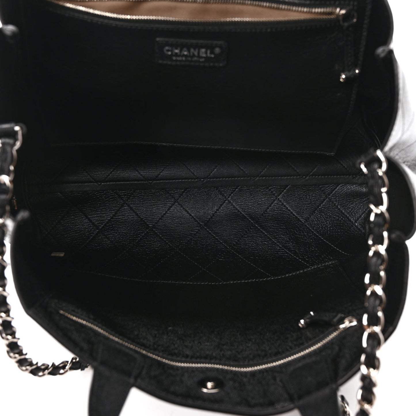 Caviar Stitched Large Lady Coco Shopping Tote Black