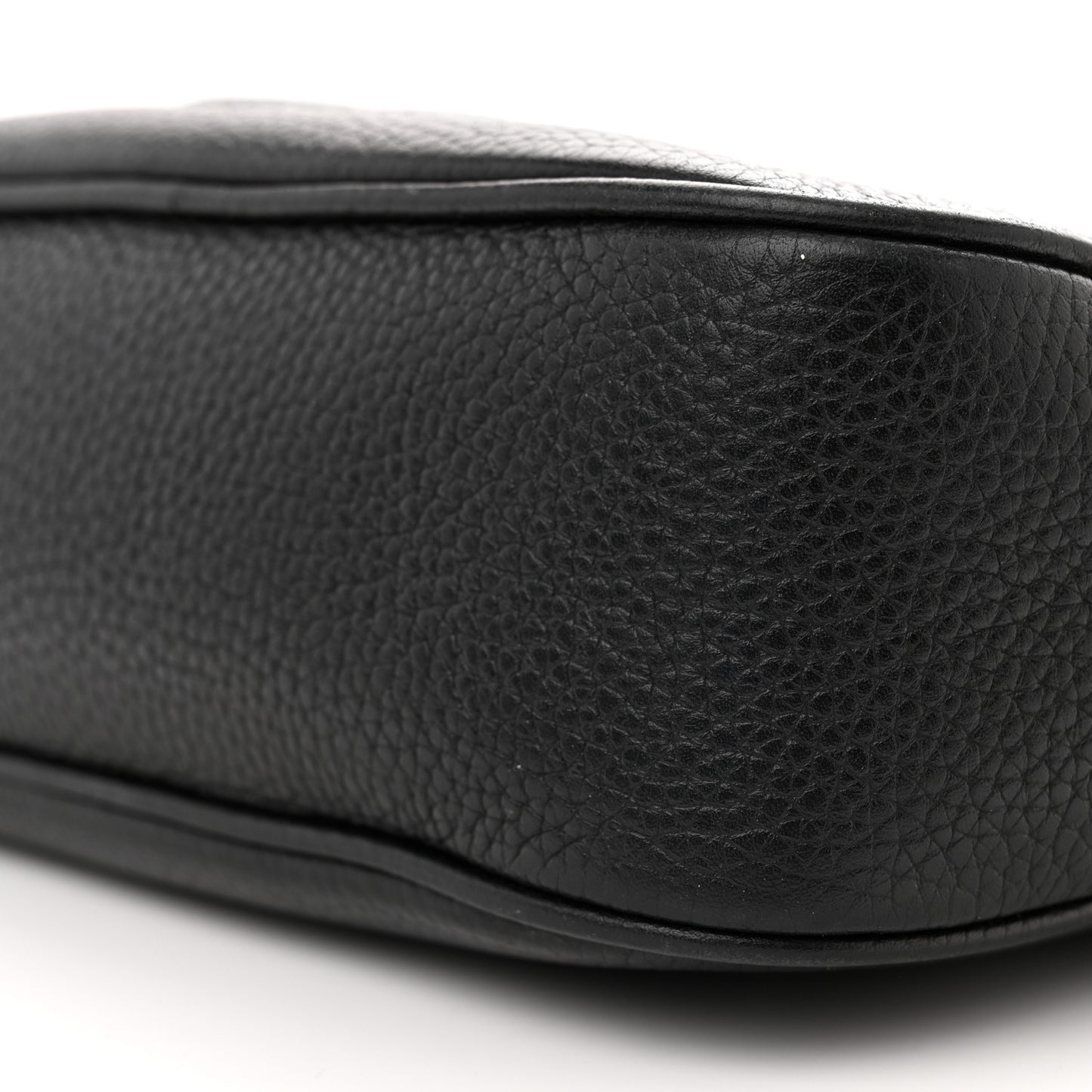 Pebbled Calfskin Small Soho Disco Bag Black