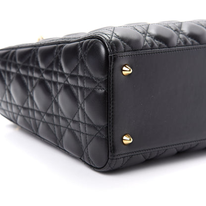 Christian Dior Lambskin Cannage Medium Lady Dior Black 6 of 9