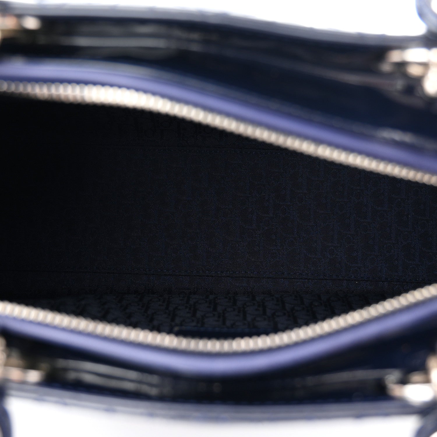 Christian Dior Patent Cannage Large Lady Dior Navy Blue 5 of 10