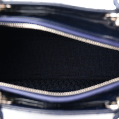 Christian Dior Patent Cannage Large Lady Dior Navy Blue 5 of 10