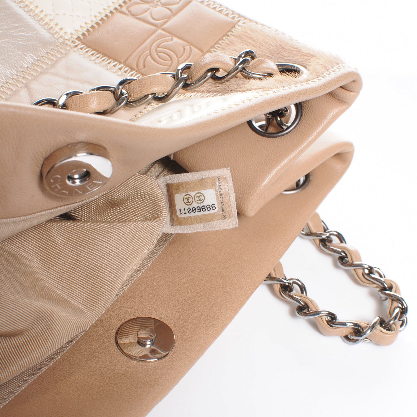 Lambskin Ostrich Quilted Patchwork Precious Symbols Tote