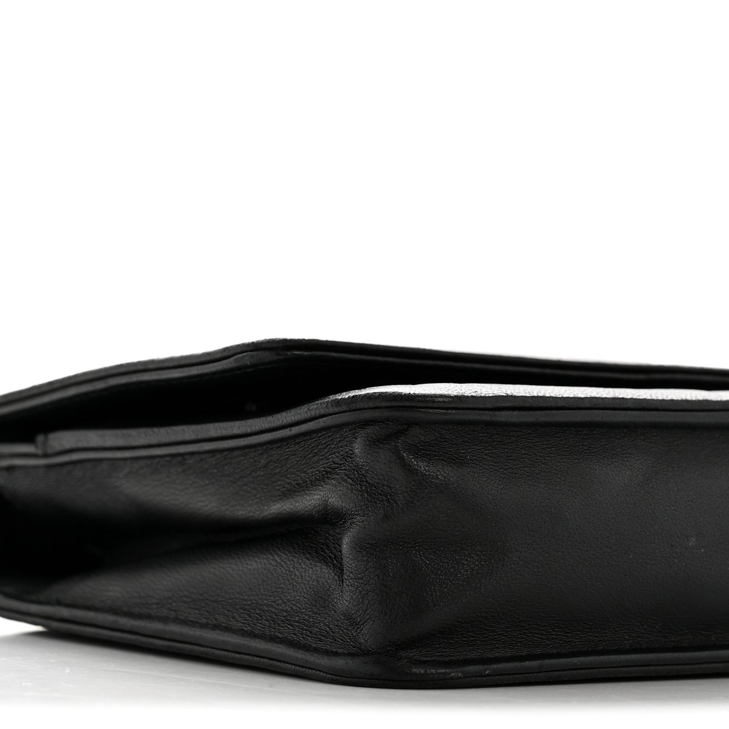 Lambskin Camellia Embossed Wallet On Chain WOC Black