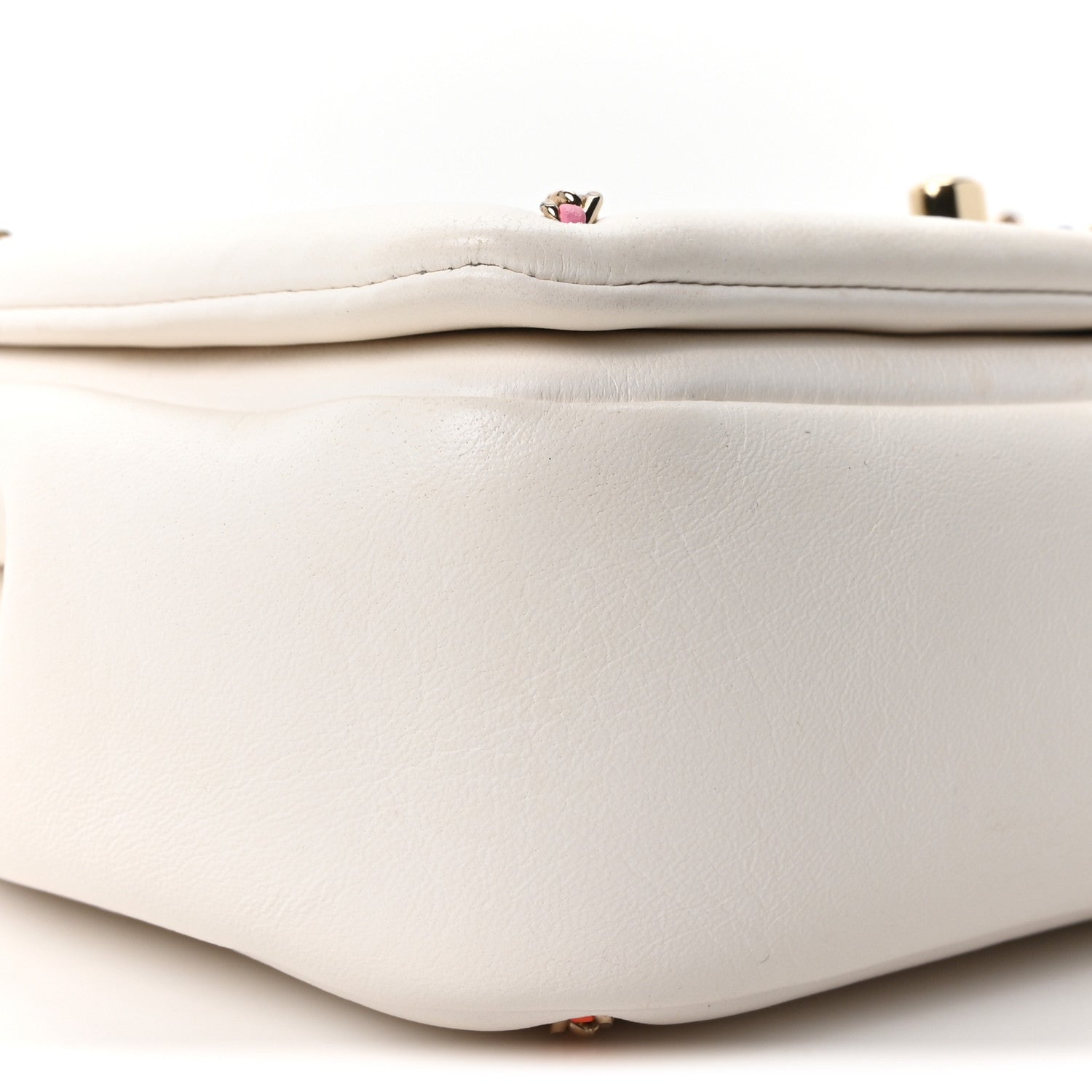 Chanel Lambskin Small Entwined Chain Flap White Multicolor 9 of 10