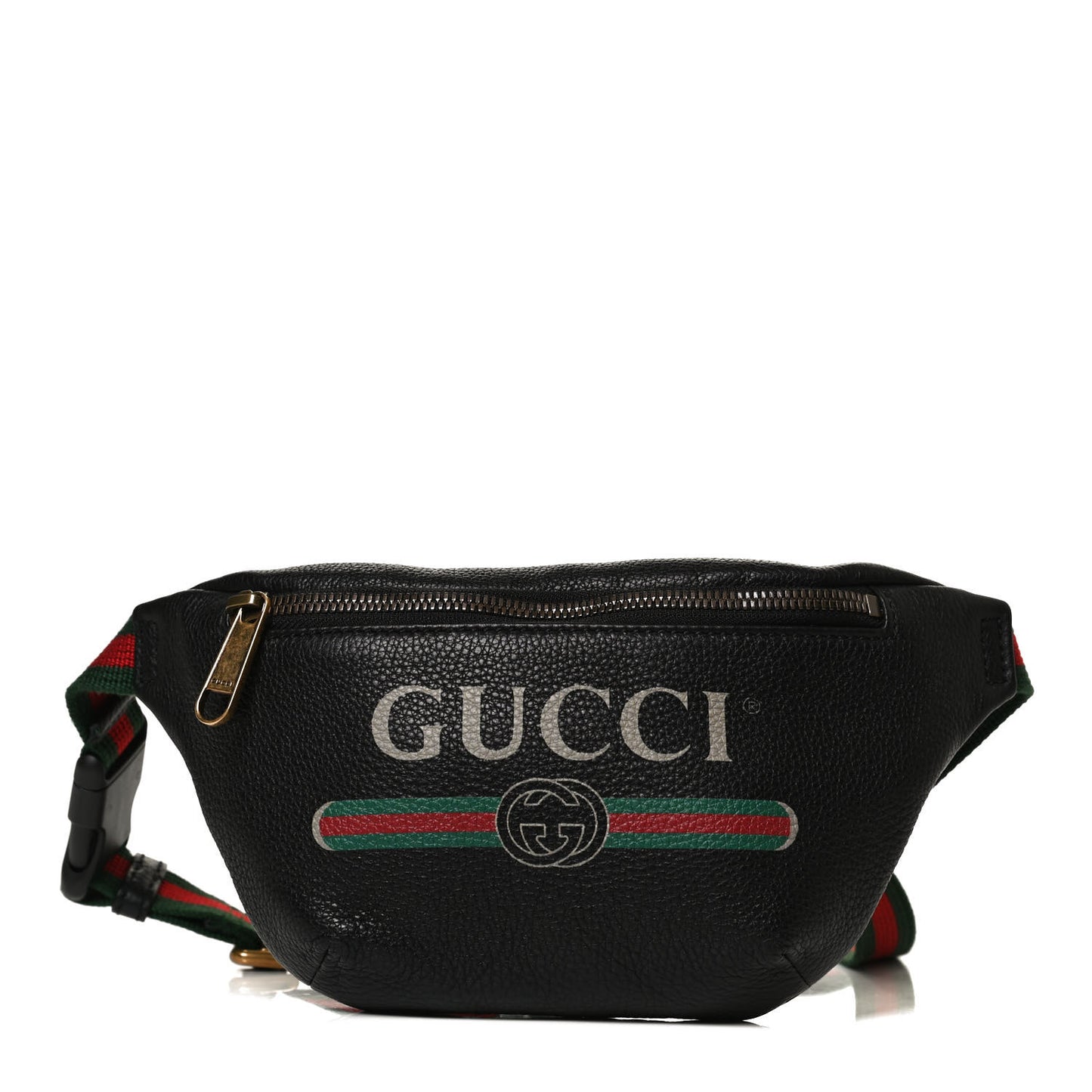 Grained Calfskin Small Logo Belt Bag Black