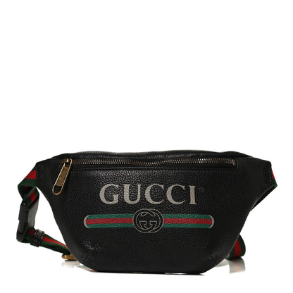 Gucci Grained Calfskin Small Logo Belt Bag Black 1 of 12