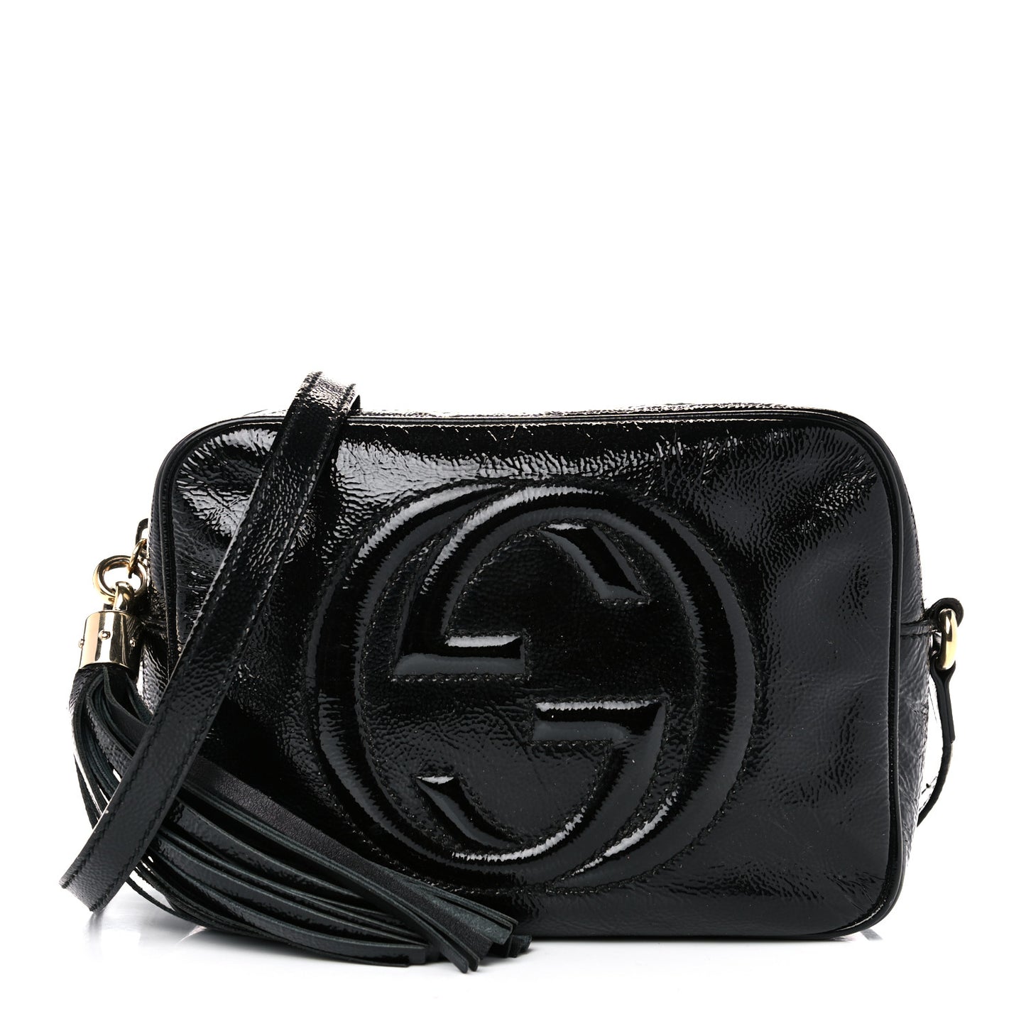 Soft Patent Small Soho Disco Bag Black
