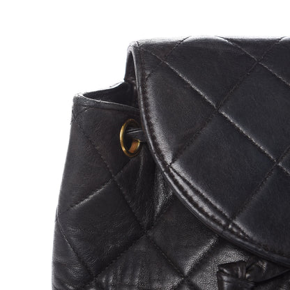 Chanel Lambskin Quilted Drawstring Backpack Black 16 of 18