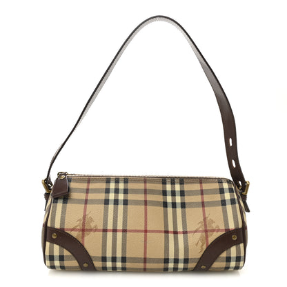 Burberry Haymarket Check Studded Barrel Bag Chocolate 1 of 12