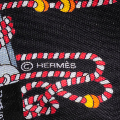 Hermes Silk Cordages Twilly Scarf Black 6 of 7