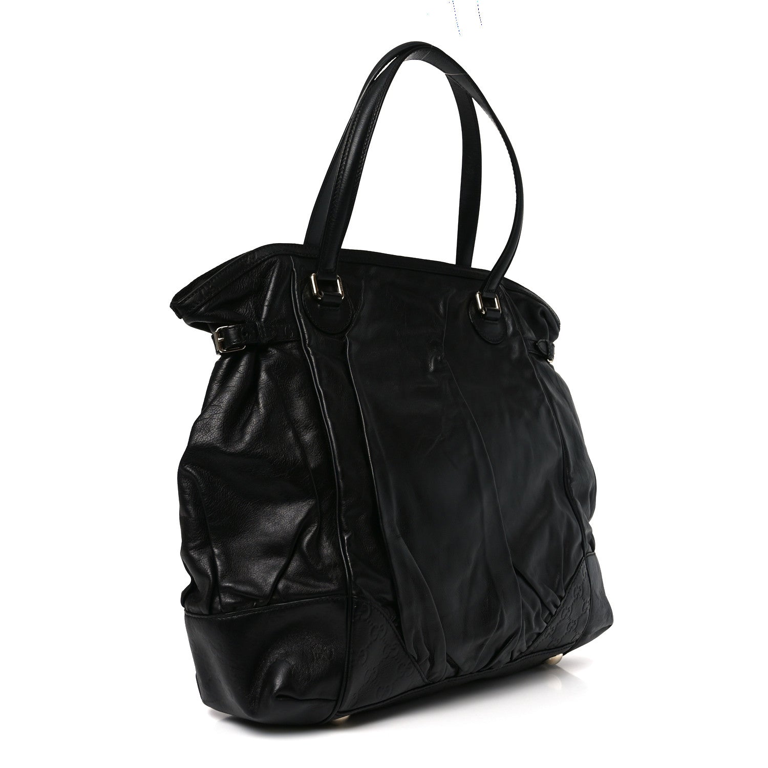 Gucci Calfskin Guccissima Full Moon Tote Black 3 of 11