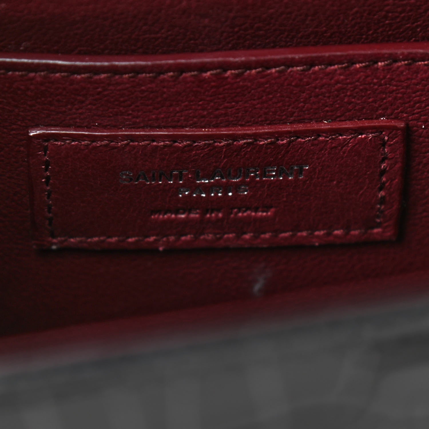 Saint Laurent Calfskin Crocodile Embossed Medium Classic Monogram Cassandra Top Handle Black Rouge Legion 8 of 8