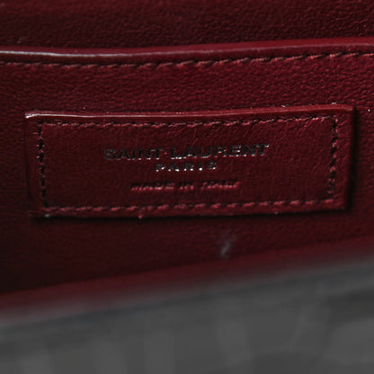 Saint Laurent Calfskin Crocodile Embossed Medium Classic Monogram Cassandra Top Handle Black Rouge Legion 8 of 8