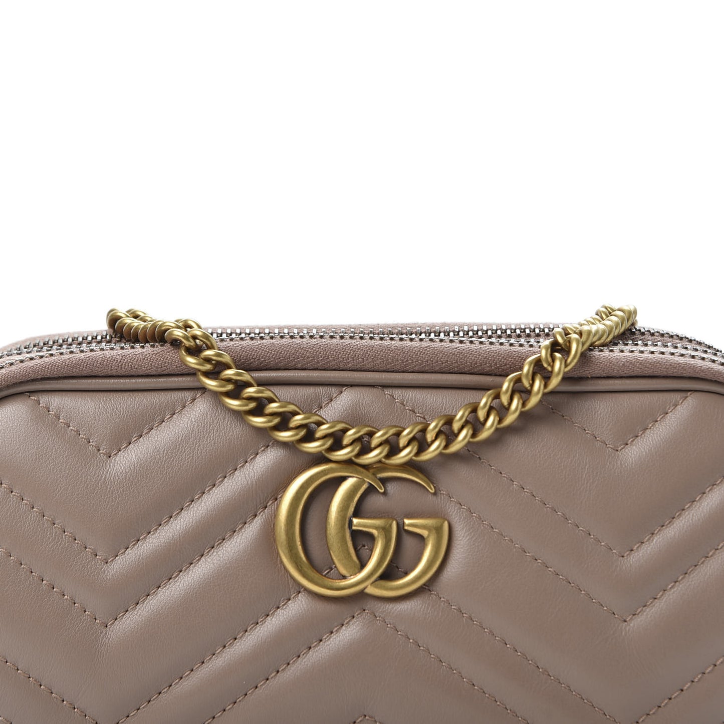 Calfskin Matelasse Mini GG Marmont Chain Crossbody Bag Porcelain Rose