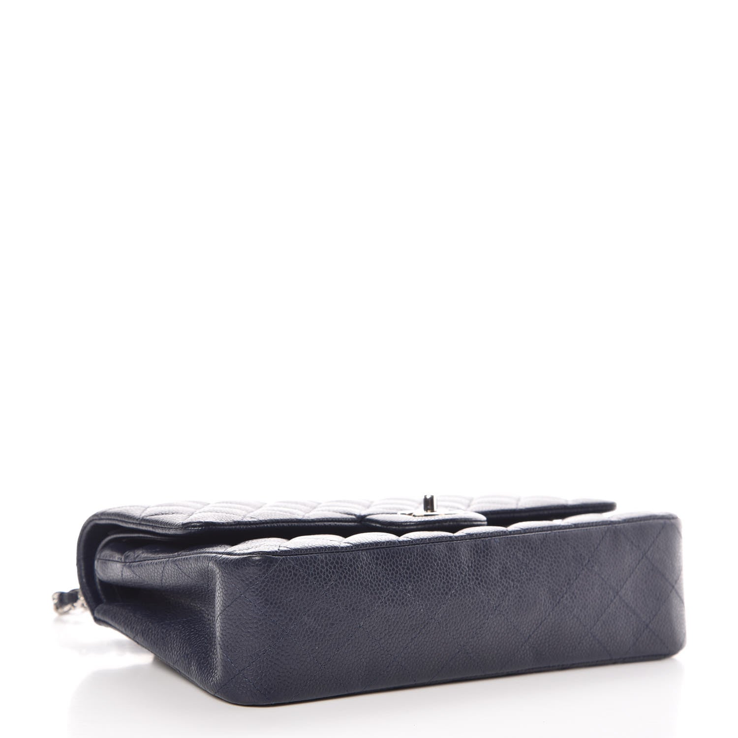 Chanel Caviar Quilted Medium Double Flap Dark Blue 5 of 12