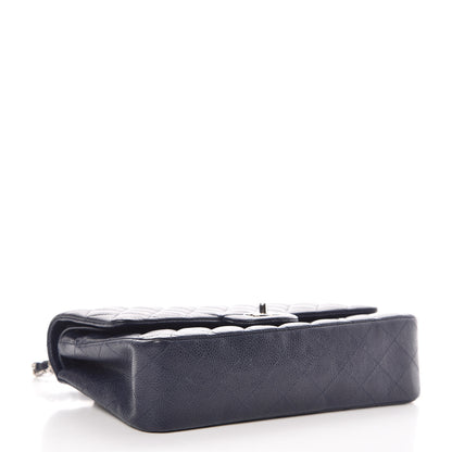 Chanel Caviar Quilted Medium Double Flap Dark Blue 5 of 12