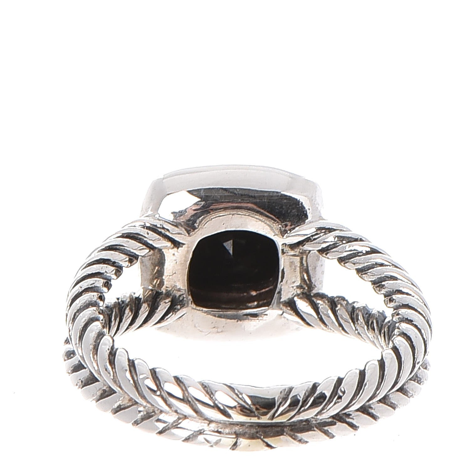 David Yurman Sterling Silver Diamond Black Onyx 7mm Petite Albion Ring 53 6.25 4 of 5