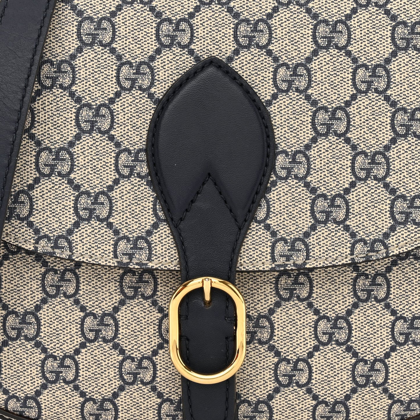 GG Supreme Monogram Small Messenger Shoulder Bag Beige Blue Navy