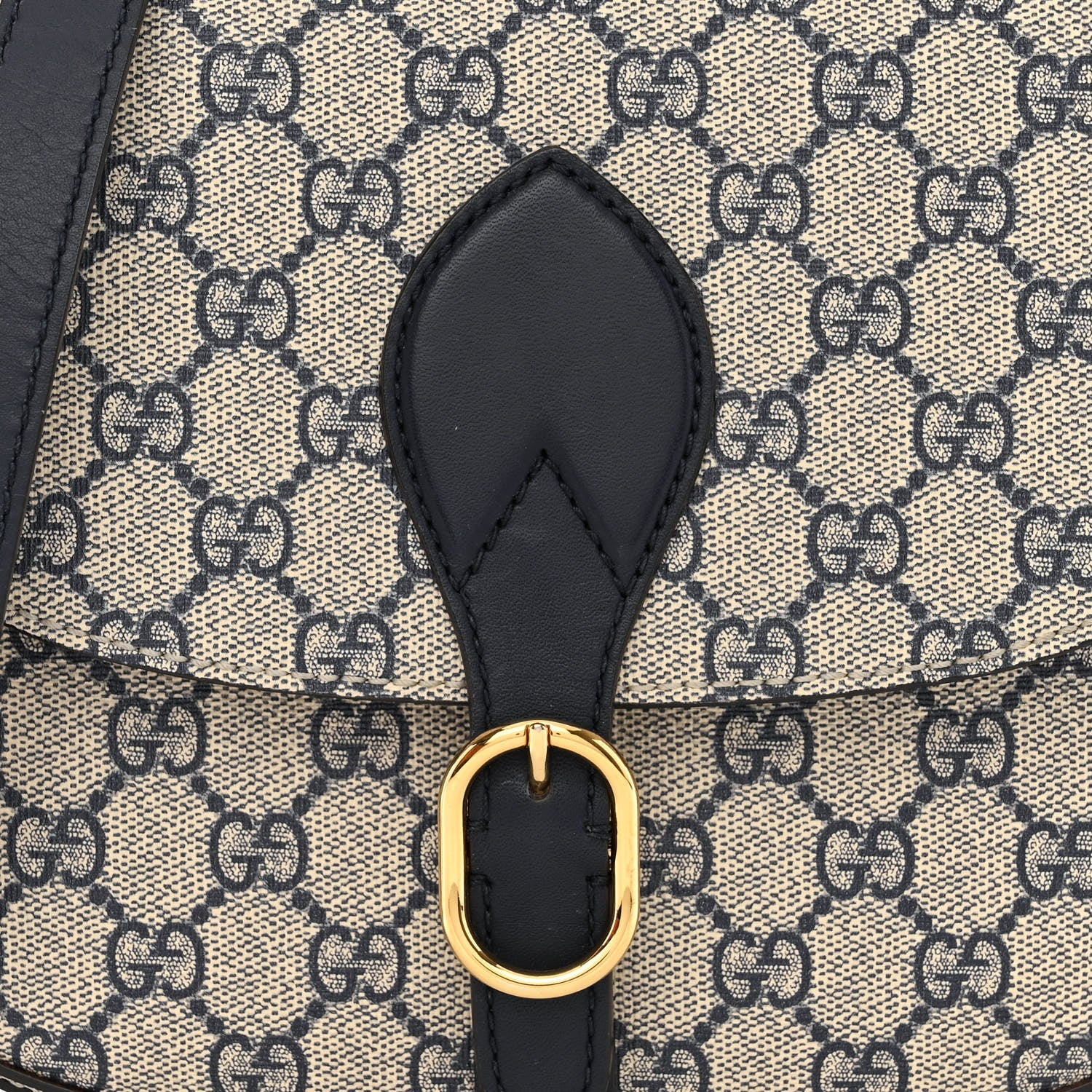 Gucci GG Supreme Monogram Small Messenger Shoulder Bag Beige Blue Navy 9 of 12