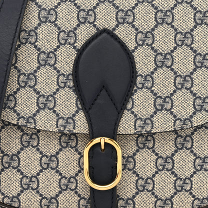 Gucci GG Supreme Monogram Small Messenger Shoulder Bag Beige Blue Navy 9 of 12