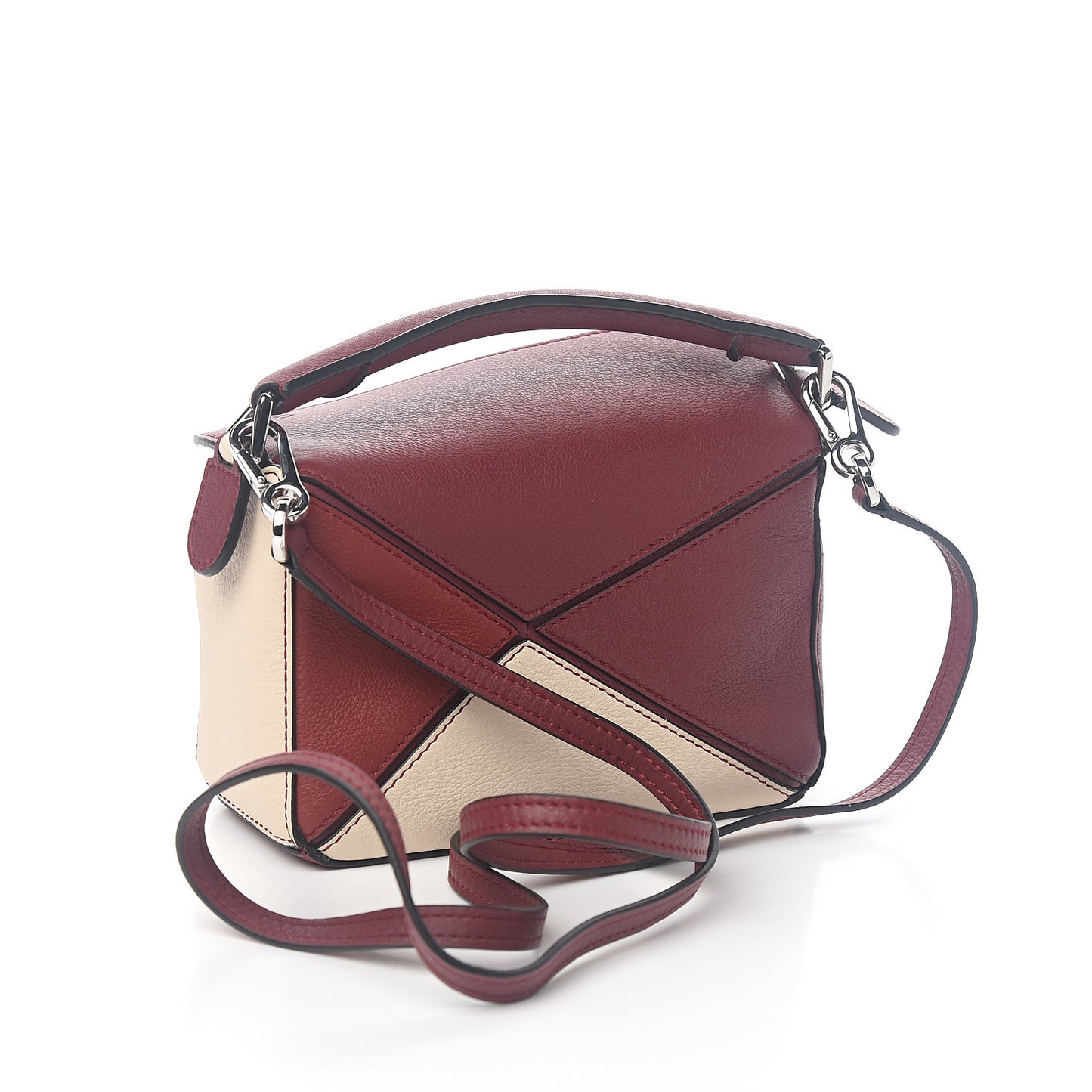 Calfskin Mini Puzzle Bag Wine Garnet