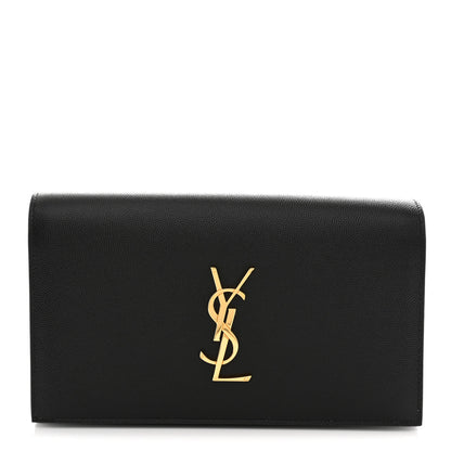 Saint Laurent Grain De Poudre Classic Monogram Kate Clutch Black 1 of 7